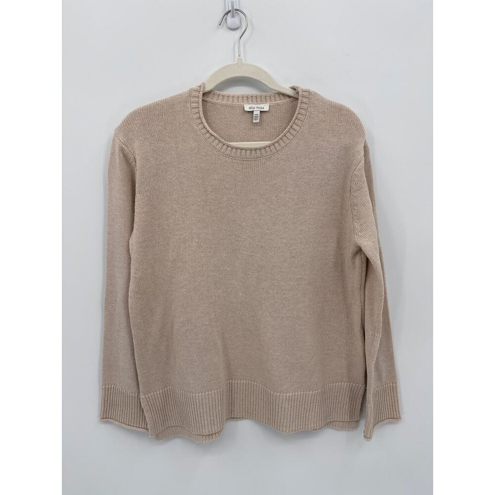 Ella Moss Super Soft pale Pink  Crew Knit Sweater Size Small Lightweight EUC